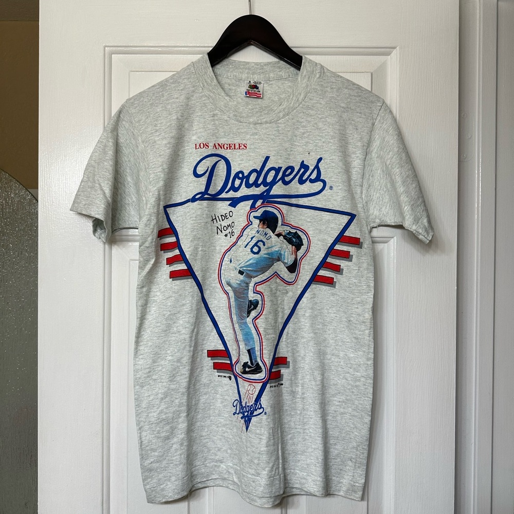 MLB Los Angeles Dodgers Vintage 1995 Short Sleeve Shirt Hideo Nomo #16